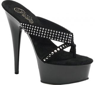Womens Pleaser Delight 603 1   Black Nubuck/Black Ornamented Shoes