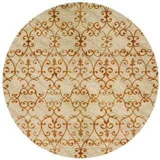 Fresco Estates/sand citrin 710 Round Rug (SandSecondary colors Citrine and golden camelPattern SwirlsTip We recommend the use of a non skid pad to keep the rug in place on smooth surfaces.All rug sizes are approximate. Due to the difference of monitor 