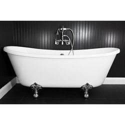 Spa Collection 67 inch Bateau Clawfoot Tub And Faucet Pack