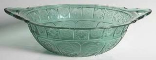 Jeannette Doric And Pansy Teal Green Handled Bowl   Teal/Ultramarine (Green), De