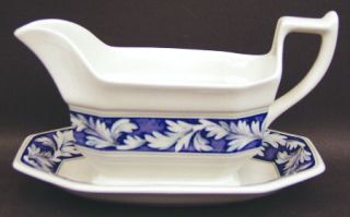 Wedgwood Laurel Gravy Boat & Underplate, Fine China Dinnerware   White Leaves On