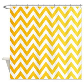  Shaded Yellow Chevron Stripes Shower Curtain  Use code FREECART at Checkout