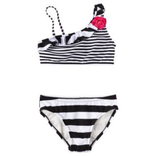 Xhilaration Girls 2 Piece Black&White Swimsuit  XL