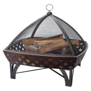 UniFlame Oil Rubbed Bronze Outdoor Firebowl with Lattice Design