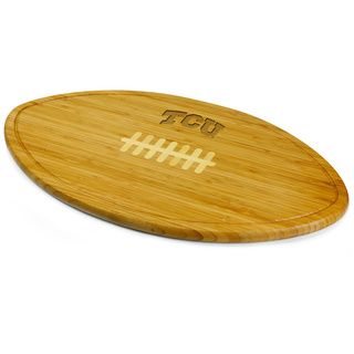 Picnic Time Kickoff Texas Christian University Horned Frog Engraved Natural Wood Cutting Board