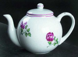 Tiffany Strasbourg Flowers Teapot & Lid, Fine China Dinnerware   Stoneware, Flor