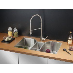 Ruvati RVC2577 Combo Stainless Steel Kitchen Sink and Stainless Steel Set
