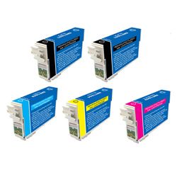 Epson T127 Remanufactured Black / Colors Ink Cartridges (pack Of 5) (refurbished) (Black, colorPrint yield Black 265 pages, color 385 pages at 5 percent coverageNon refillablePack of 5 (2 Black, 1 Cyan, 1 Magenta, 1 Yellow)Model No Epson T127100 T127400