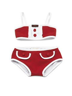 Gucci Infants Two Piece Signature Web Bikini   Red White