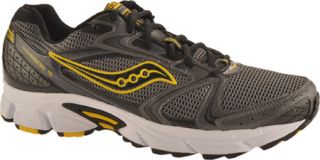 Mens Saucony Grid Cohesion 5   Grey/Black/Yellow Running Shoes