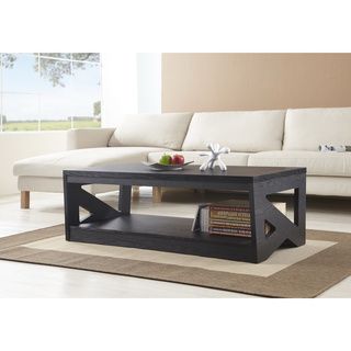 Furniture Of America Hotchner Contemporary Black Open Storage Coffee Table