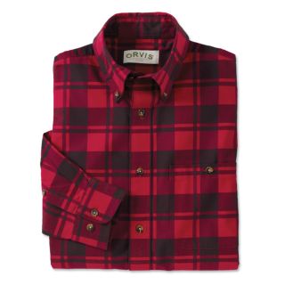 Signature Twill Long sleeved Shirt, Red Plaid, Medium
