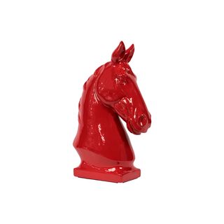 Red Ceramic Horse Bust (11.75 inches wide x 6.25 inches deep x 19 inches highFor decorative purposes only CeramicSize 11.75 inches wide x 6.25 inches deep x 19 inches highFor decorative purposes only)