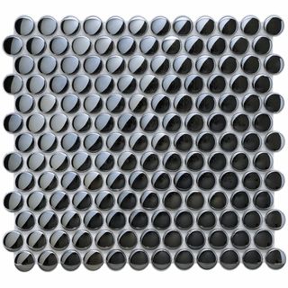 Somertile 12x12 in Obsidian Penny 7/8 in Mirror Glass Mosaic Tile (pack Of 10)