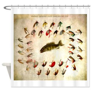  Black Bass and Flies Shower Curtain  Use code FREECART at Checkout