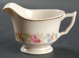 Syracuse Cliftondale Creamer, Fine China Dinnerware   Old Ivory, Multicolor Flow