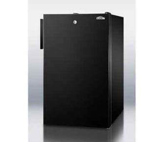 Summit Refrigeration 20 in Freestanding Refrigerator Freezer w/ Front Lock, 4.1 cu ft, Black, ADA