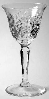Unknown Crystal Unk9141 Cordial Glass   Cut Star&Fan On Bowl,Mutisided Stem