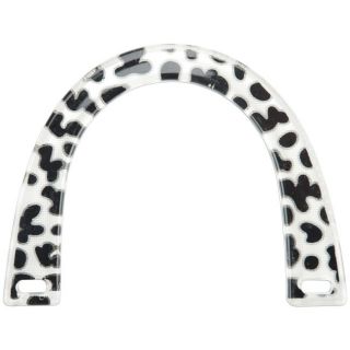 Plastic Novelty U shaped Purse Handle (White with black spotsDimensions 5.75 inches x 4.5 inchesDiameter of holes Approximately 0.5 inchesOne handle per packageImported )