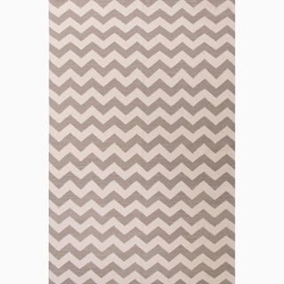 Hand made Gray/ Ivory Wool Easy Care Rug (8x10)