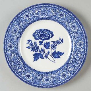 Queens China Rosemont Salad Plate, Fine China Dinnerware   Blue Floral Rim & Ce