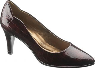 Womens Soft Style Rosalyn   Wine Patent Croco Heels