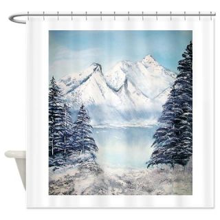  Mountain in Winter Shower Curtain  Use code FREECART at Checkout