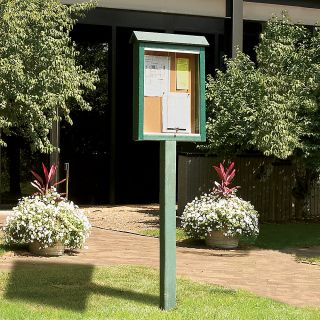 Jayhawk Plastics Outdoor Message Center   Small   One Side, No Posts   Green   Small message centers