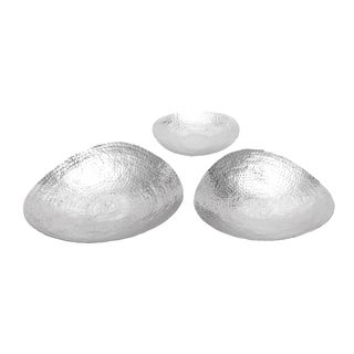 Silver Aluminum Bowl (set Of 3) (SilverMaterial AluminumQuantity Three (3)Setting IndoorSmall bowl dimensions 2 inches high x 12 inches wide x 12 inches deepMedium bowl dimensions 3 inches high x 16 inches wide x 16 inches deepLarge bowl dimensions 
