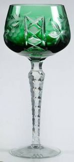 Lausitzer La15 (3 Cut Foot) Green Hock Wine   Color Bowls,Cut Grapes & Criss Cro