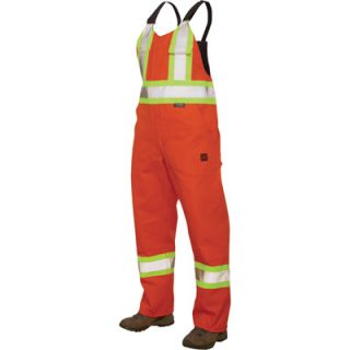 Tough Duck High Visibility Duck Unlined Bib Overall   Orange, XL, Model# S76471