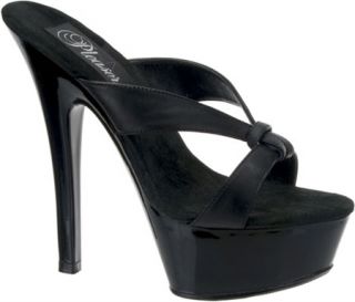 Womens Pleaser Kiss 205   Black Leather/Black Dress Shoes
