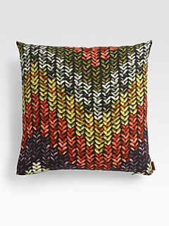 Missoni Nancho Knit Pattern Print Pillow   Red