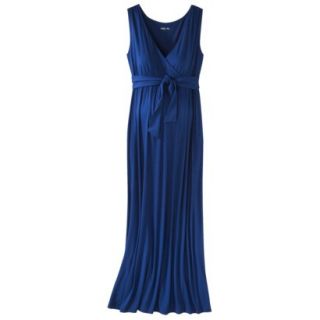 Merona Maternity Sleeveless Tie Waist Maxi Dress   Blue S