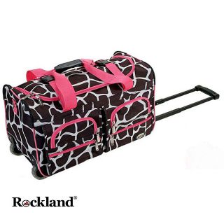 Rockland Giraffe/pink 22 inch Carry On Rolling Upright Duffel Bag