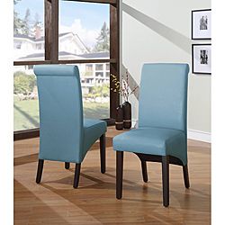 Sleigh Back Blue Parsons Chair (set Of 2)