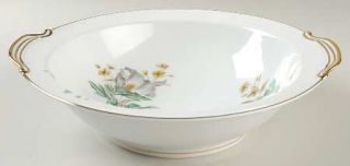 Noritake Gramercy 10 Round Vegetable Bowl, Fine China Dinnerware   Green Leaves