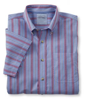 Easy Care Chambray Sport Shirt, Traditional Fit Short Sleeve Stripe