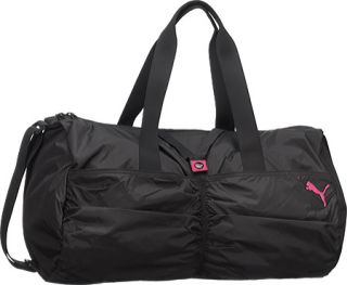 Womens PUMA Training Shine Barrel Duffel (20)   Black Overnight Bags