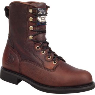 Georgia 8In. Carbo Tec Steel Toe Lacer Work Boot   Dark Brown, Size 12 Wide,
