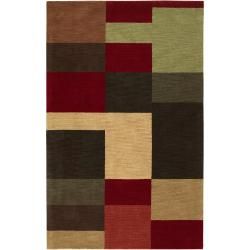 Hand tufted Contemporary Multi Colored Squares Dumbarton Wool Geometric Rug (8 X 10)