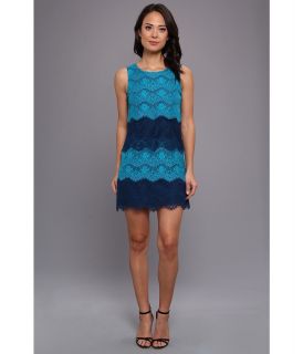 Jessica Simpson Scallop Lace Tier Dress Womens Dress (Blue)