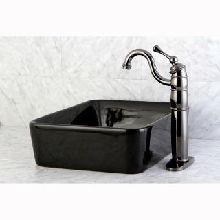 French Petite Black Vessel Lavatory Sink