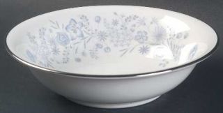 Wedgwood Belle Fleur Coupe Cereal Bowl, Fine China Dinnerware   Blue & Gray Flow