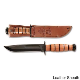 Ka bar Full size Us Army Knife, Serrated Edge (Brown/Black Blade materials Steel Handle materials Leather Blade length 7 inchesHandle length 5 incheses Weight 0.70 poundsDimensions Overall length 11 7/8 Before purchasing this product, please famili