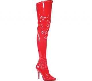 Womens Pleaser Seduce 3000   Red Stretch Patent Boots