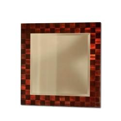 Jon Gilmore Designs Rootbeer Squared Wall Mirror (Rootbeer, copperMaterials Aluminum, mirror glass Alternating rootbeer and copper grid patternBrushed aluminum finishDimensions of each 32 inches high x 32 inches wide x 2 inches deep )