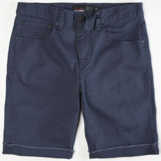 London Mens Skinny Twill Cutoff Shorts Slate Blue In Sizes 36, 28, 38, 30,