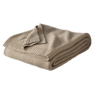 Threshold Sweater Knit Blanket   Brown Linen (Full/Queen)