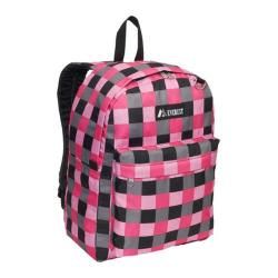 Everest Pink Bold Plaid Pattern Printed Backpack